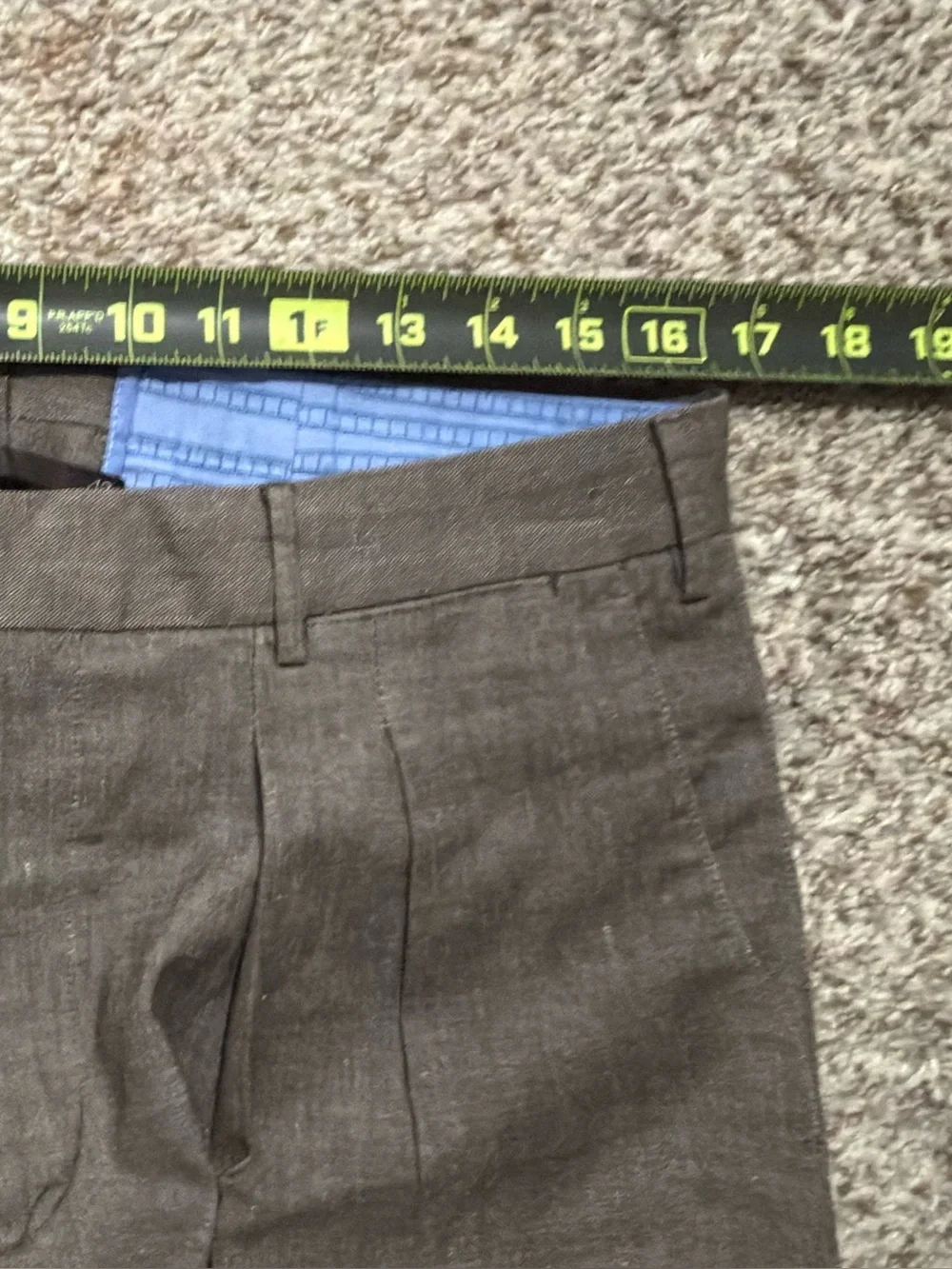PT01 TORINO Size 32  (EU 48) Carrot Fit Trousers Cotton Linen Stretch Brown